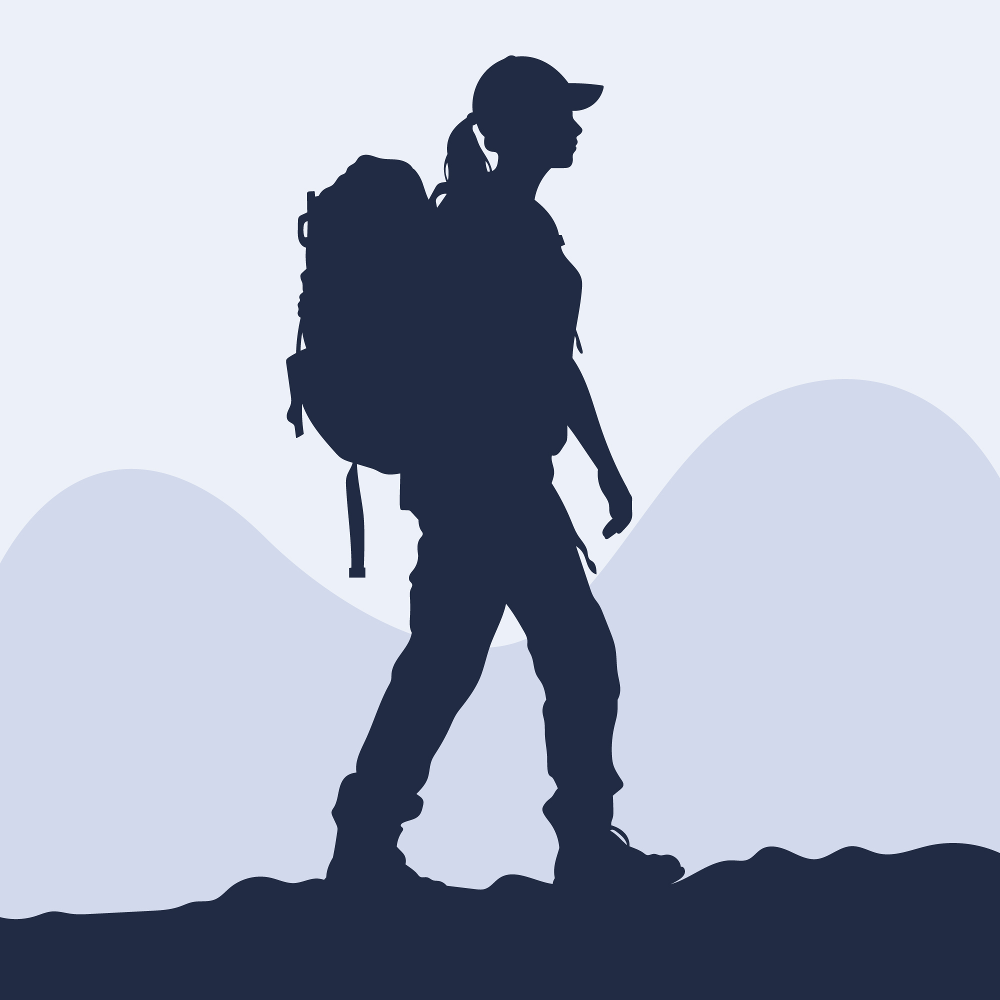 Hiker silhouette